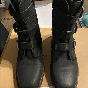 Lucky Brand Leather Moto boots